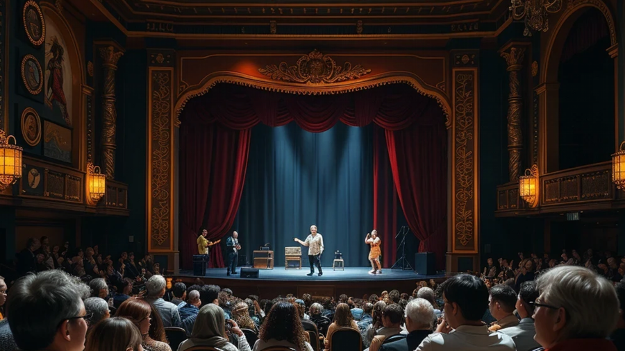 Actores representado una obra de teatro